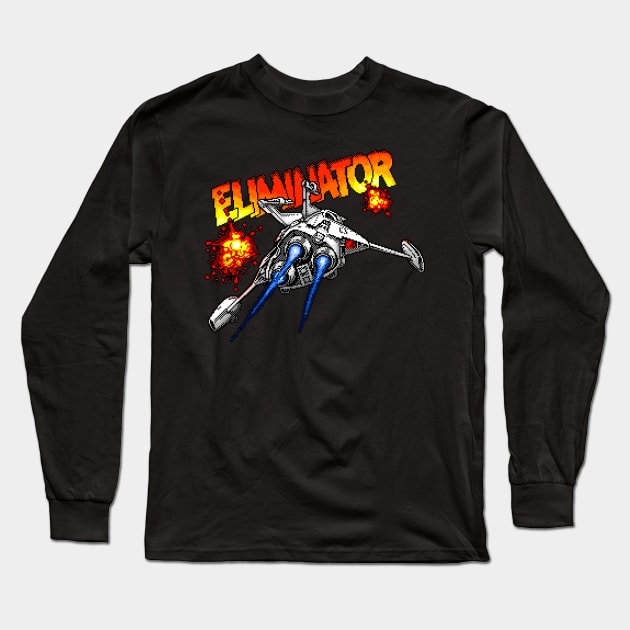 Eliminator 8 Bit Pixel Art Long Sleeve T-Shirt by 8 Fists of Tees